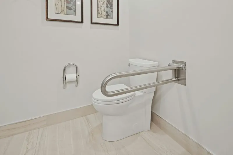 Accessible bathroom with grab bars